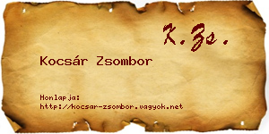 Kocsár Zsombor névjegykártya